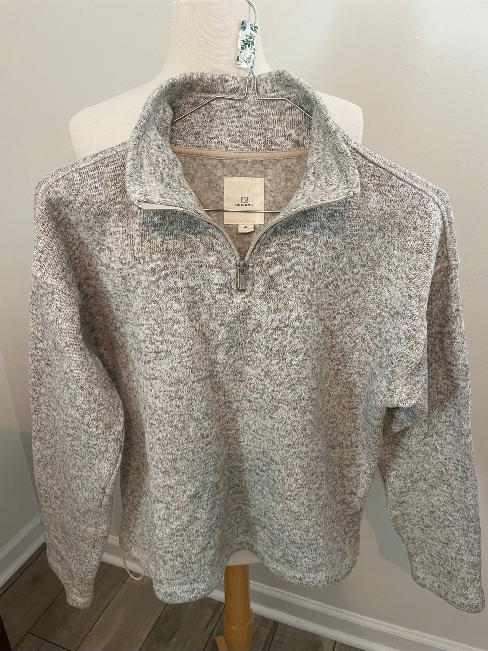 Thread & Supply Heather Gray Quarter-Zip Sweater